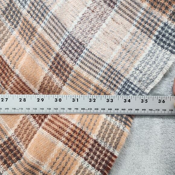 NEW Universal‎ Thread Poncho Womens OSFM OS Tan Plaid Fringe Poncho Wrap Boho - Picture 8 of 10